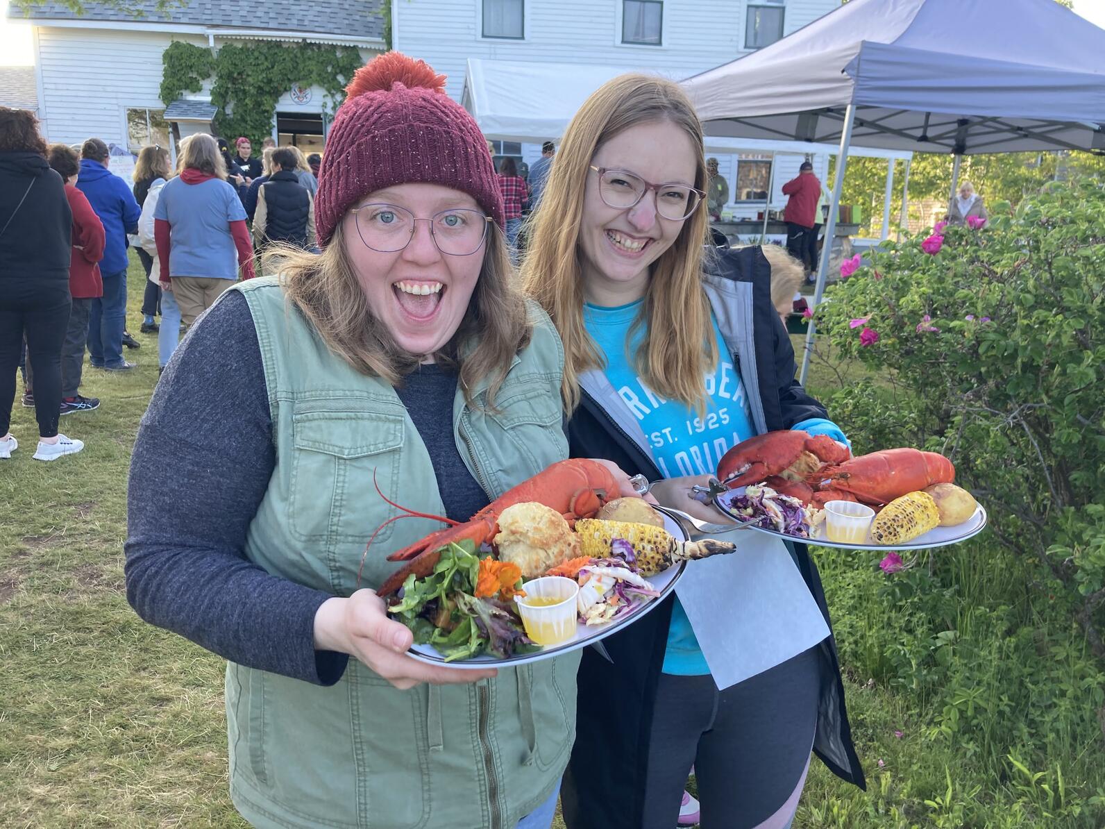 Campers excited for a "Lobstah Dinnah"