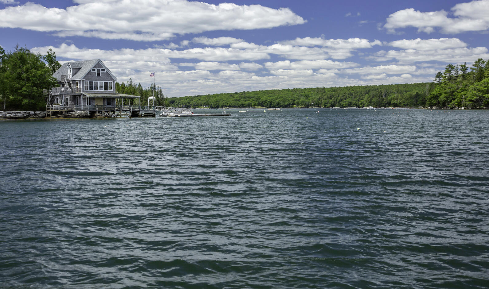 Hog Island - water view, with sunshine