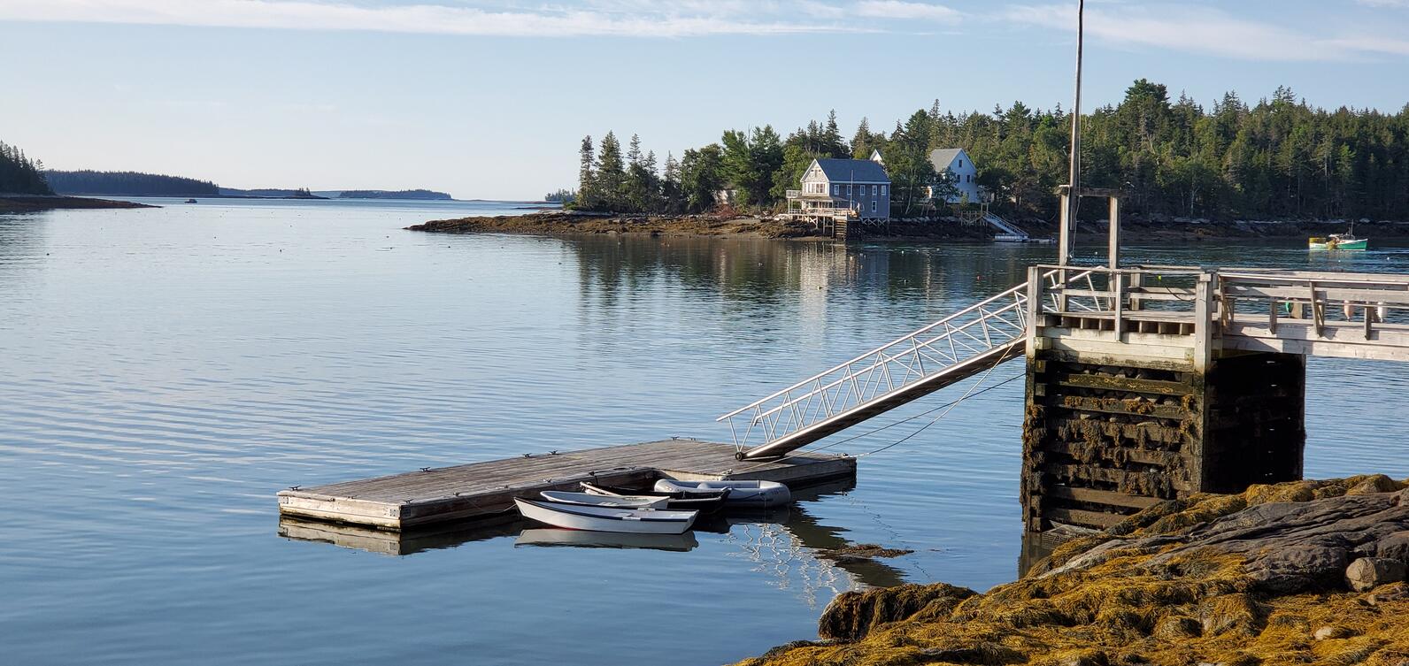Hog Island Camp from shore Hog Island Camp from shore