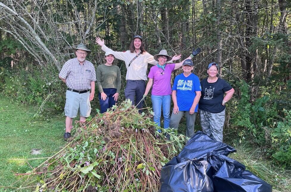 Campers doing service work