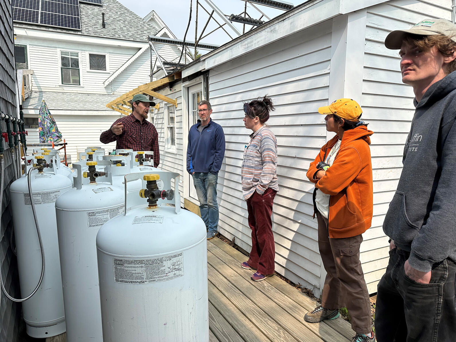 Staff during orientation week, touring Hog Island