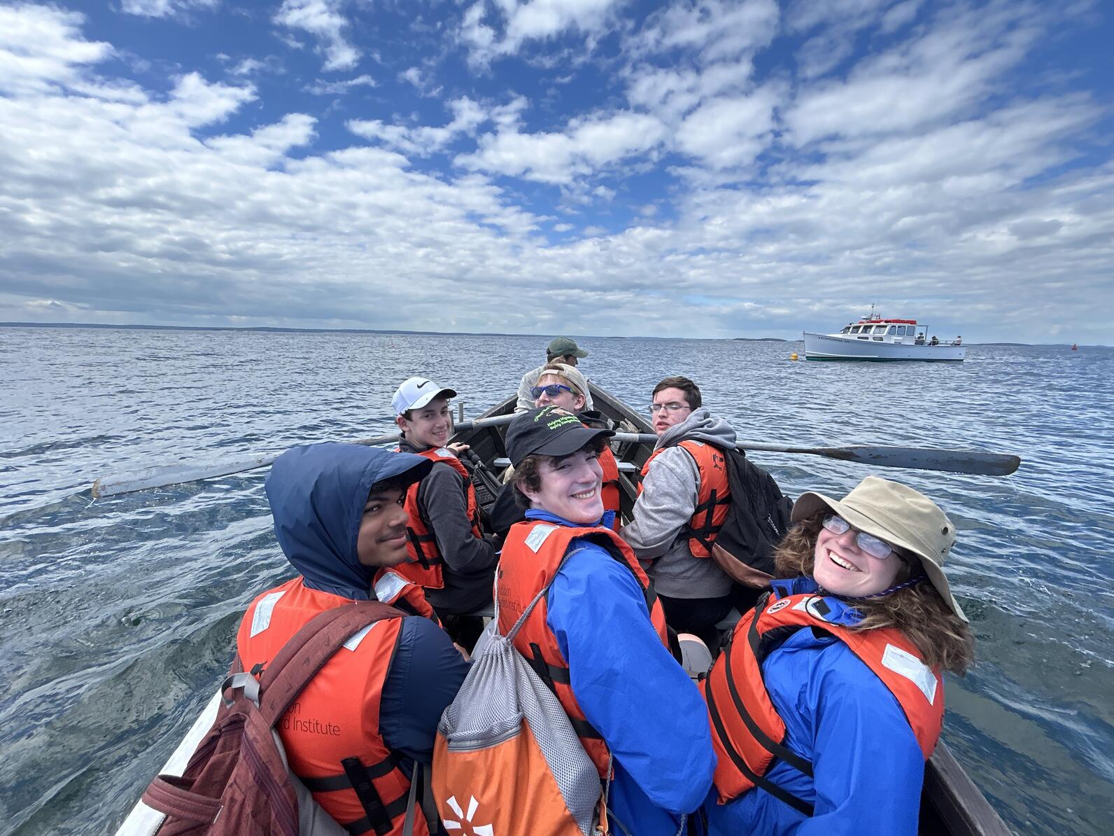 Teen campers departing Eastern Egg Rock. Teen campers departing Eastern Egg Rock.